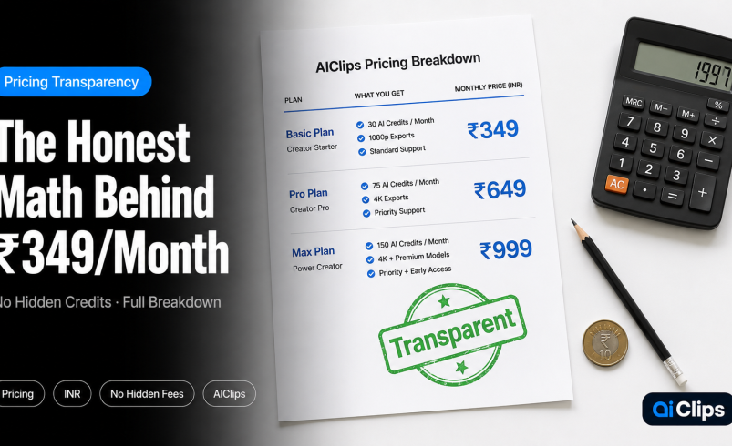 The Honest Math Behind AI Tool Pricing (How AIClips Costs ₹349/Month)